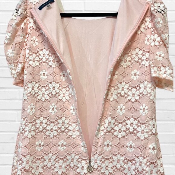Tommy Hilfiger Lace Shift Mini Dress Bodycon Puff Sleeves Daisy Floral Preppy 4 - Picture 11 of 12